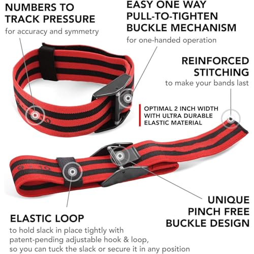 Image of 4Pcs Bands Blood Flow Restriction Bands for Arms Legs & Glutes for Occlusion Training Quick-Release Elastic Strap Ideal for Muscle Growth Without Heavy Weights