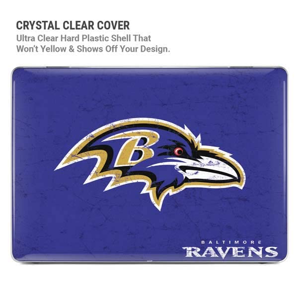Skinit Case + Skin Compatible with MacBook Air 13in (2020) - Officially Licensed NFL Baltimore Ravens Distressed Design