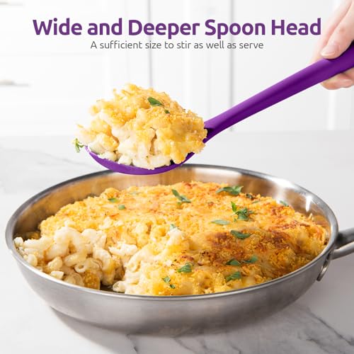 Image of U-Taste Silicone Cooking Spoon, 13.3 inch Long Large Mixing Spoon, Purple