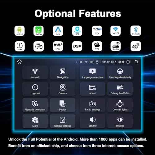 Autoradio Android 14 BMW Série 5 E39 X5 E53 M5 avec Bluetooth et écran tactile 9" - 7
