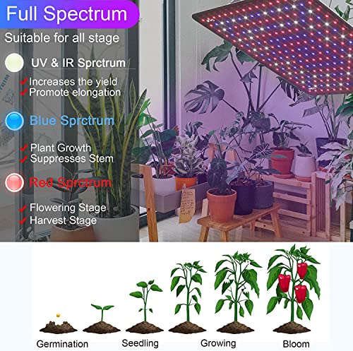 600W Led Grow Lights For Indoor Plants, Led Grow Light Full Spectrum, Plant Growing Lamp For Indoor Cultivation, Greenhouse, Grow Tent, Hydroponics #TOP2
