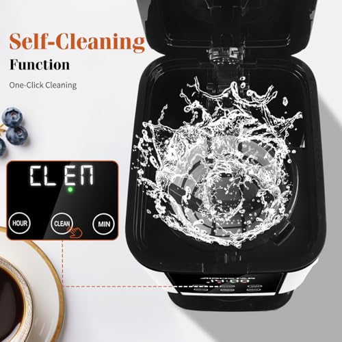 Aigostar Filter Coffee Machine with LED Touch Screen, 1.5L Programmable Coffee Maker with Timer, Regular & Strong Brewing, Pause & Serve, Keep Warm for 40min, Auto Clean, Stainless Steel, 1000W - Cora - Image 6