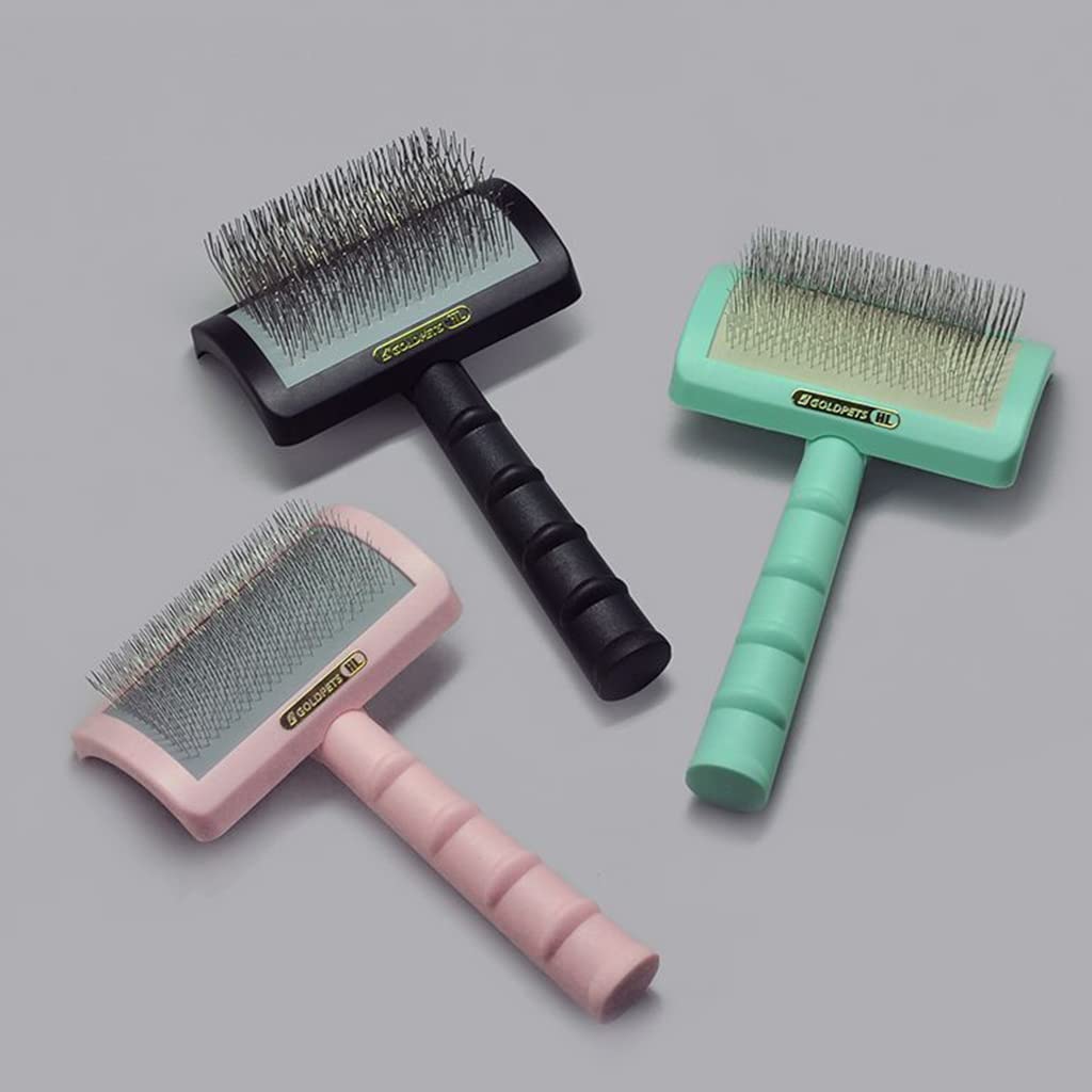Deshedding Brush Improve Circulation Easy To Anti-Skid Handle Grooming Comb For Types Cats & Dogs, Green