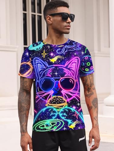 RAISEVERN Mens T-Shirts Cool Novelty Crewneck Short Sleeve Funny Graphic Top Casual Tees for Women2