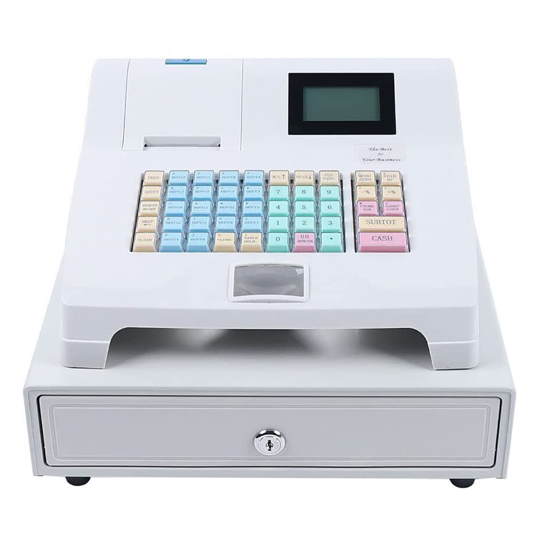 Elektronische Registrierkasse, 48 Tasten POS Registrierkasse mit 8 digitalen LED-Anzeige für Einzelhandel, Restaurant und Supermarkt Stores