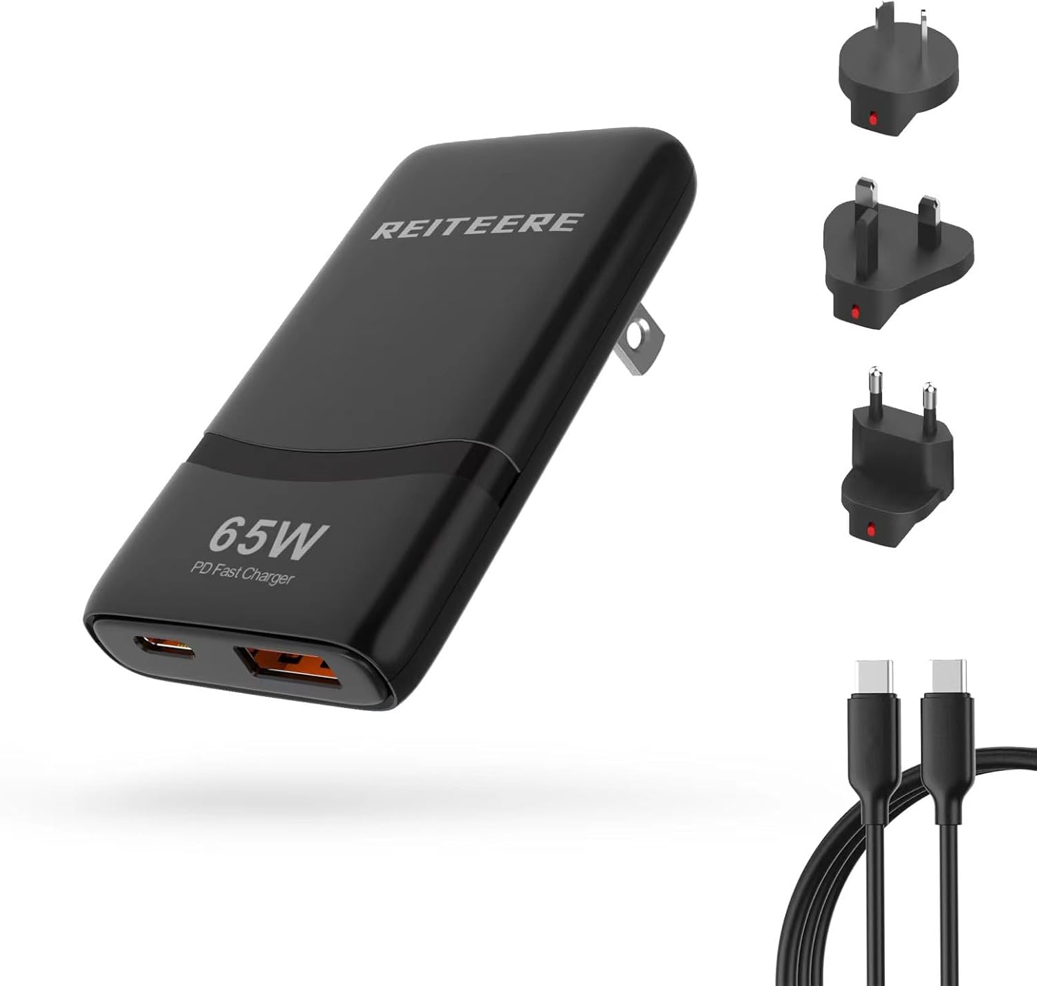 Ultra Thin 65W USB C Charger with Foldable Plug for Travel