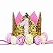 Produktbild MINGZE 1-3 Jahr Geburtstag Baby Krone, Haarschmuck Stirnband Kopfband Turban Haarband Stirnbänder Prinzessin Tiara Haar Zubehör schmuck Babyschmuck Babygeschenke Golden Für Babys Baby Mädchen Kids (1)