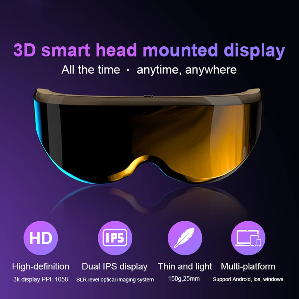 Okulary Wideo VR Virtual Reality, Ultraszerokokątny Wyświetlacz 058 PPI O Polu Widzenia 70° Odtwarzacz Wideo Montowany Na Głowie, 2,1 Calowy Wyświetlacz IPS 3K+ Do Wideo/filmów/gier