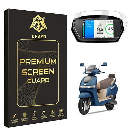 Image of OHAYO 9H Hard Screen Protector for TVS iQube EV 6-Inch Digital Display | Scratch Resistant, Military Strength, HD Clarity, Bubble-Free | Water Resistant Protective Film for TVS iQube Electric Scooter Instrument Cluster | Not Tempered