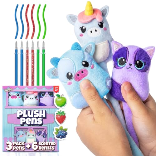 BUNMO Plush Cute Pens 3-Pack – Squishy...