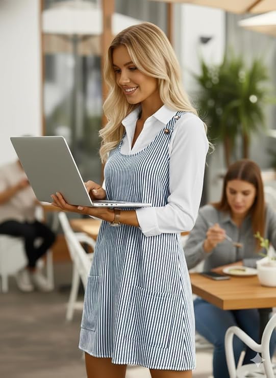 ETCYY NEW Womens Sleeveless Summer Dresses 2026 Cusual U Neck Sundresses Striped Printed Short Dress with Pocket - Image 5