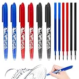 XCRPRT Penna a sfera in gel cancellabile, 6 penne a sfera, penne cancellabili, penna erasable da 0,5 mm, penna a sfera Friction con 6 mine intercambiabili per oggetti scolastici, forniture per ufficio