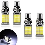 pvotawp 4PCS 921 912 LED Brake Lights, T15 45SMD-4014 Chipsets Backup Reverse Light Bulbs, 906 W16W Error Free Super Bright LED Bulb Replacement for Car Truck Cargo Backup Reverse Lights (White)