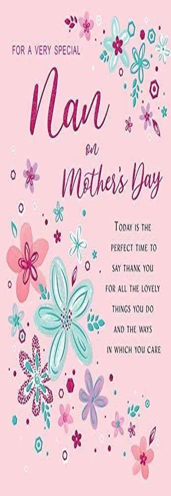 Piccadilly Greetings Regal Publishing Modern Mother's Day Card Nan - 9 x 6 inches C88231,Pink