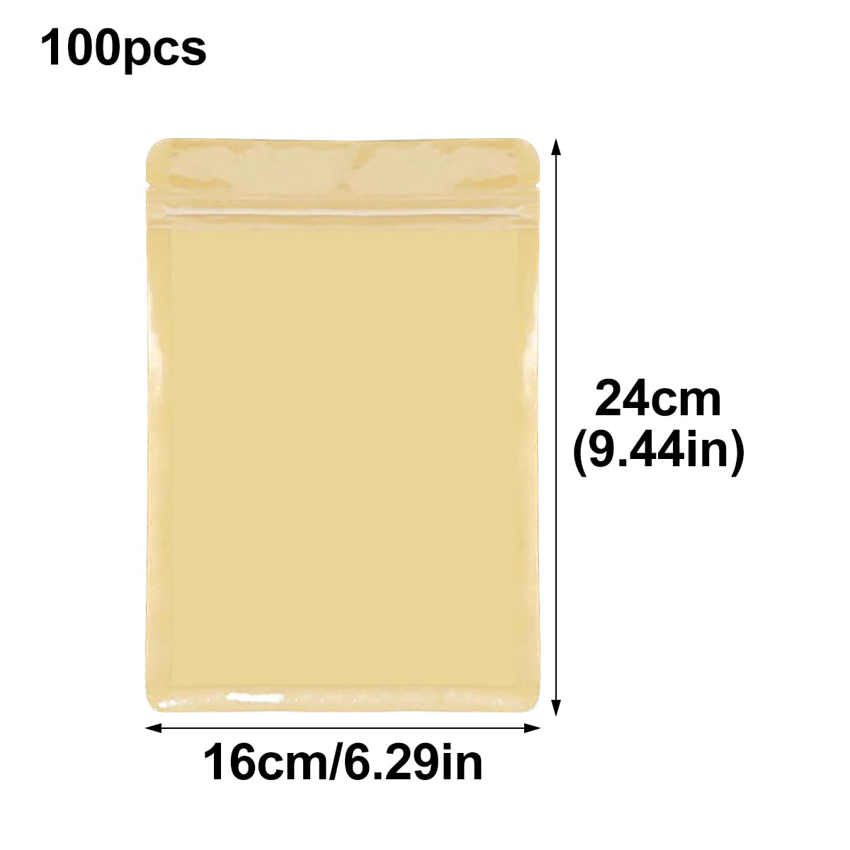 100 Bolsas De Almacenamiento De Alimentos con Cierre Hermético Frontal Transparente, Bolsas De Papel Kraft Resellables, Bolsas De Papel Marrón Autosellantes para Té Y Café, 16cm x 24cm