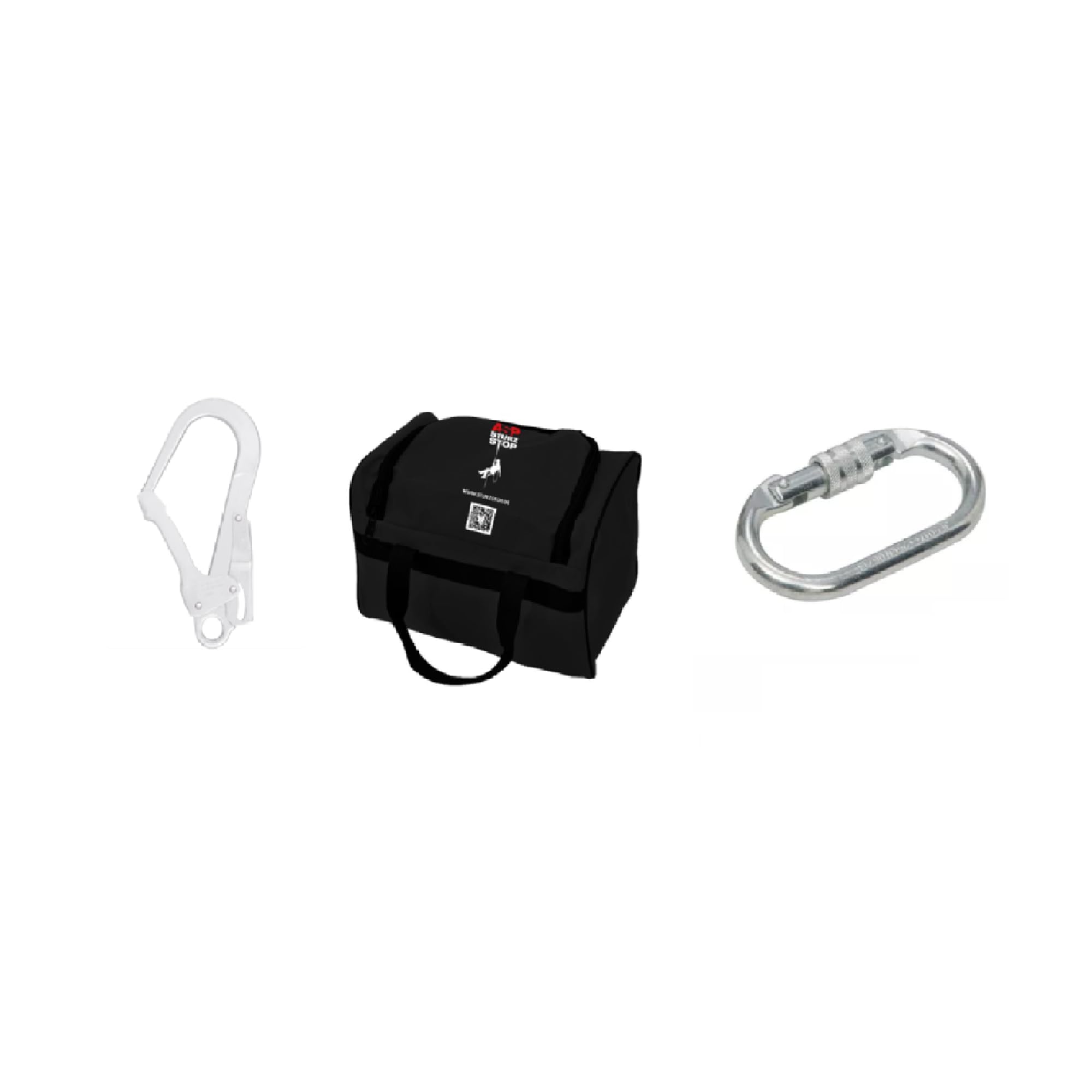Generisch Fallschutz Set Profi Auffangurt inkl. 10m Seil, Falldämpfer + Gerüstkarabiner + Karabiner + Tasche und Arbeitshandschuhe