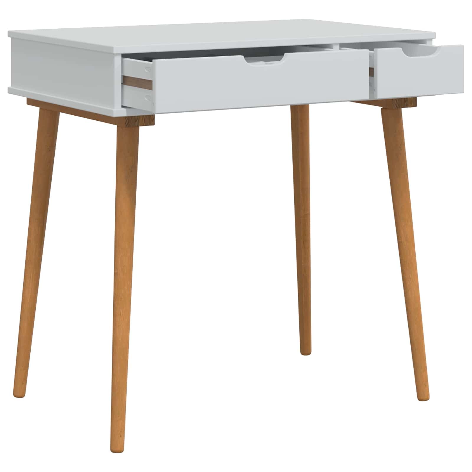 Set Tavolo da Trucco FAUSKE bianco con specchio e sgabello, 76 x 50 x 143 cm, mobiletto con cassetti e portaoggetti, organizzatore compatto per camera da letto e spogliatoio