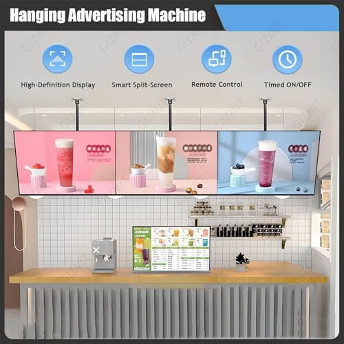 Image of Suspended Ultra-Thin Led Display, 24 /27 /32″ Commercial Digital Billboard, Smart Split Screen, Photos /Videos Can Be Played in A Loop 27 inch