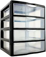 Gaveteiro Peq Com 4 Gavetas Preta Nitronplast Preto