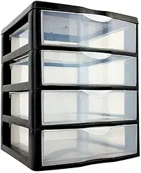 Gaveteiro Peq Com 4 Gavetas Preta Nitronplast Preto