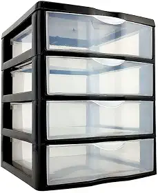 Gaveteiro Peq Com 4 Gavetas Preta Nitronplast Preto