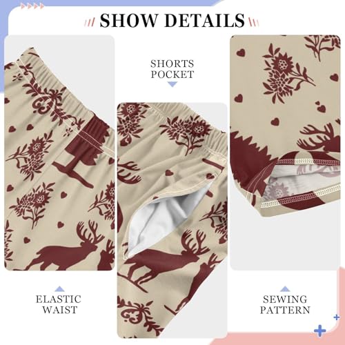 ZZXXB Reindeer and Tree Boys Long Pants Soft Trousers Elastic Waist Kids Lounge Bottoms with Pockets S-XL4