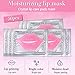 Kipeber 50PCS Lip Mask Sheet,Collagen Crystal Lip Masks,Pink Lip Care Pads Mask for Moisturizing Nourishing,Anti-Aging & Anti-Wrinkle,Lip Gel Patches Pads for Dry Lip,Remove Dead Skin