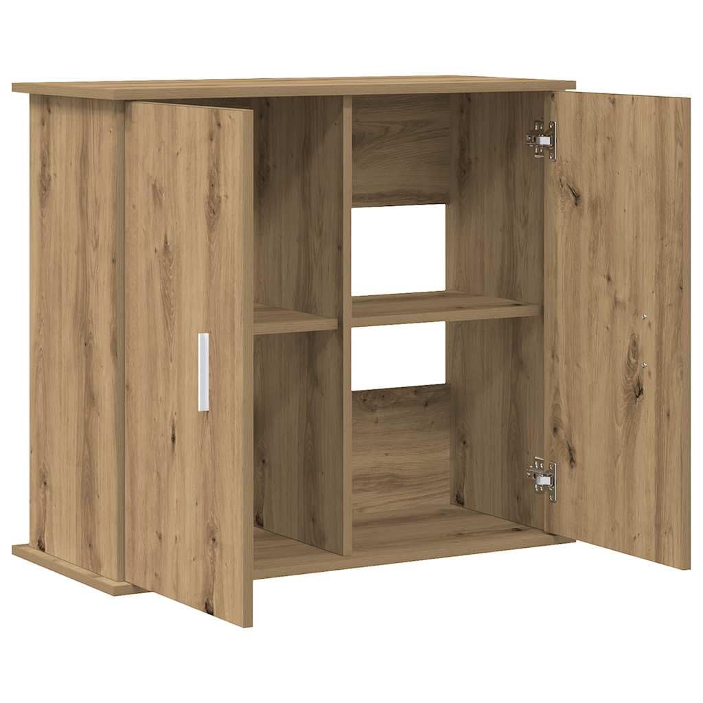 Mangloder - Soporte para acuario, mueble de madera de roble artesano, 81 x 36 x 73 cm, con 4 compartimentos, puerta, espacio de almacenamiento para alimento de peces, accesorios y vivienda