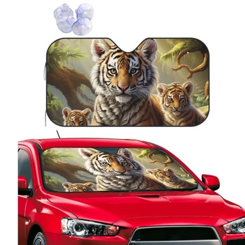 Parasol reflectante de coche con protección UV diseño tigre para SUV M