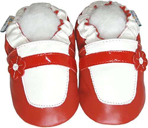 Soft Sole Leather Baby Crib Shoes Infant Toddler Children Kid Boy Gift Maryjane red (24-30month, red)