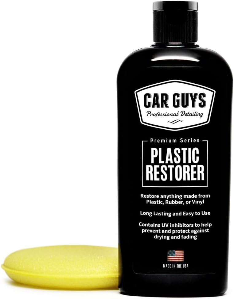 CAR GUYS Plastic Restorer | Bring Plastic, Rubber, and Vinyl Back to Life! | User Friendly Trim Restorer | Safe Auto Detailing Supplies | 8 Oz Kit with Foam Applicator : Automotive