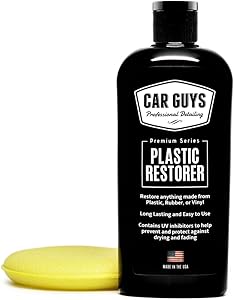 CAR GUYS Plastic Restorer | Bring Plastic, Rubber, and Vinyl Back to Life! | User Friendly Trim Restorer | Safe Auto Detailing Supplies | 8 Oz Kit with Foam Applicator