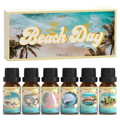 SALUBRITO Sommer Strand Ätherische Öle Set, Naturrein Aromatherapie Duftöl für Diffuser -...