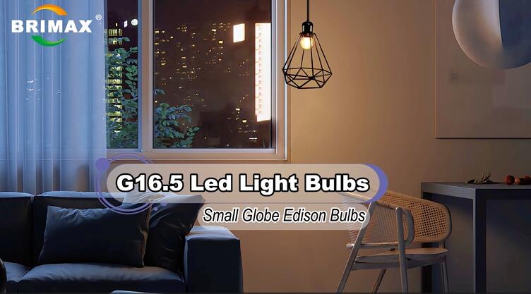 BRIMAX 10 Pack G16.5 LED Light Bulbs 40 Watt, E26 Dimmable Small