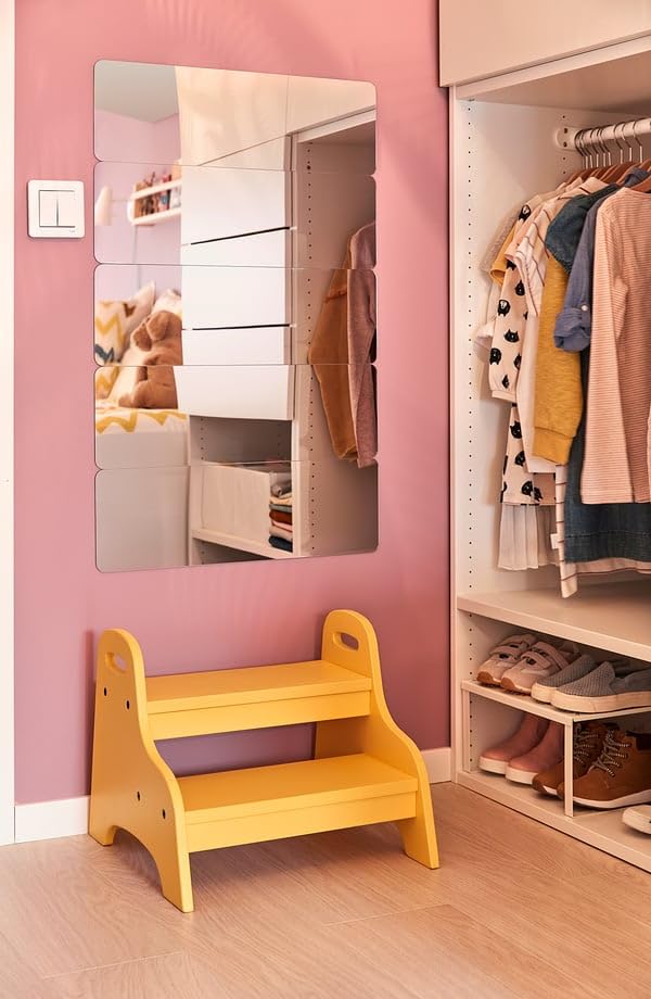 TROGEN Taburete infantil amarillo, 40x38x33 cm
