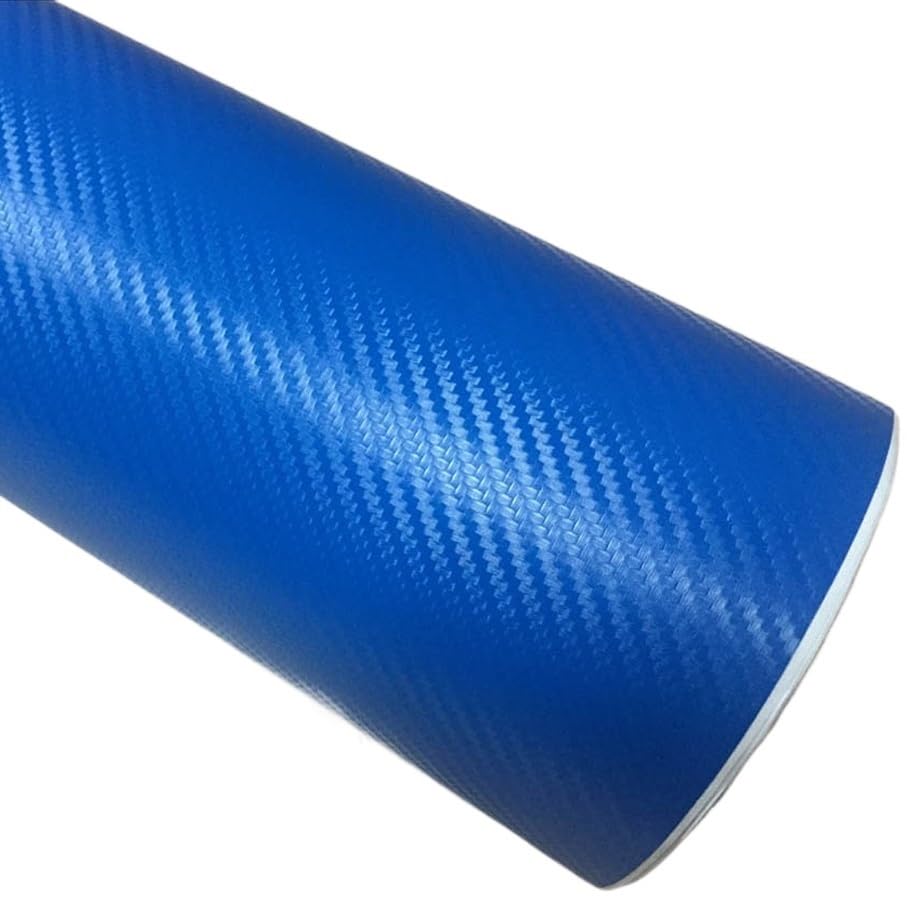 Carbon Fiber Vinyl Self Adhesive Wrap Decal Sheet, Multicolor, 30cm x (127-800) cm(Light Blue,30CM X 400CM)