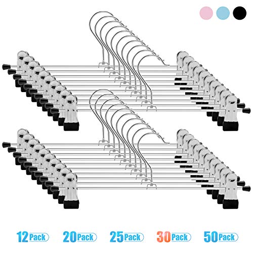 IEOKE Pant Hangers, Skirt Hangers with Clips Metal Trouser Clip Hangers for Heavy