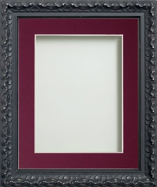 Frame Company Charleston Range Black 12x10 inch Frame With Plum Mount for Image 8x6 inch *Choice of Sizes* — image 1