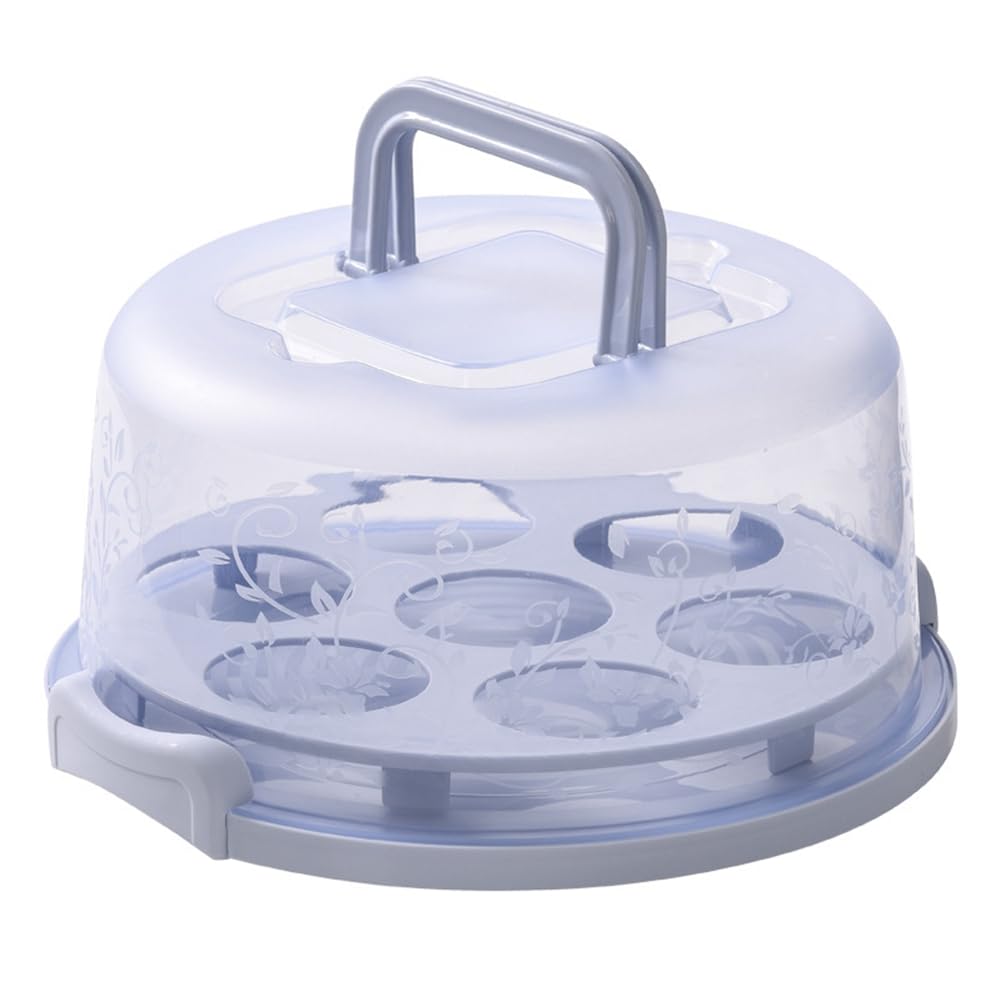 Rersduyt Cake Box Cupcake Holder with Lid Transparent Cake Transparent Cake Box Carrier with Lid Handles Cupcake Holder,C
