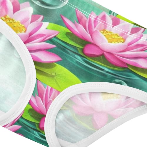 Animals Girls Underwear Toddler 2t Cotton Girl Panties Cute Pink Lotus Flowers Green Kids Briefs Undies4
