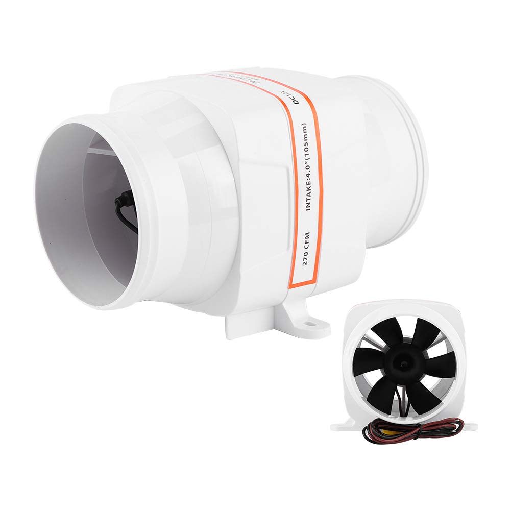 270CFM Bilge Air Blower in Line Marine DC Electric Fan Boat Accessory 12V White