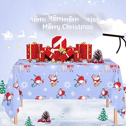 Decoraciones Navideñas Tela Oxford Patrón De Estrellas Y Nieve Mantel Impermeable Limpiar El Mantel Mantel Rectangular Mantel De Jardín Cubierta De Decoración Fiesta Familiar(Color:T,Size:200x140cm)