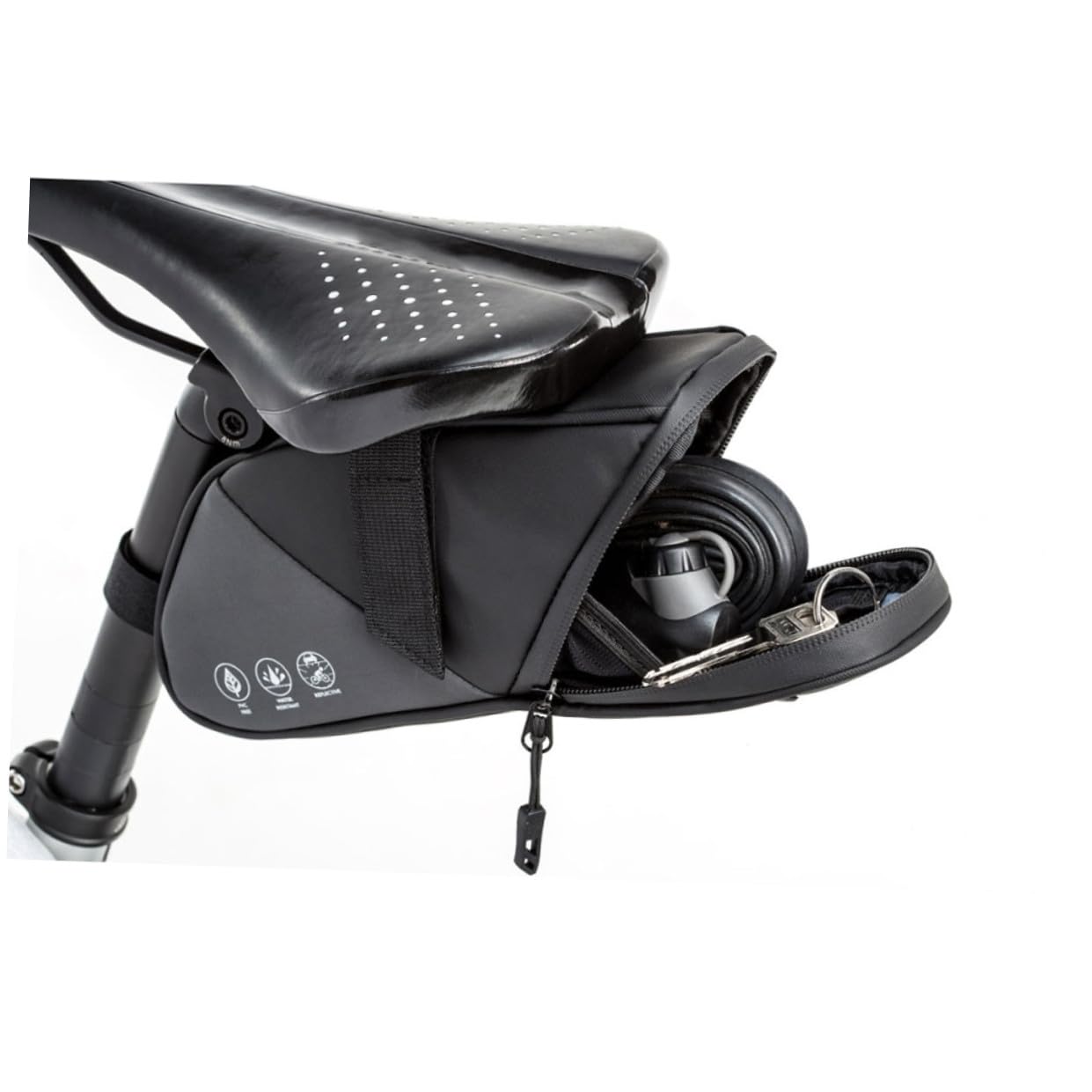 BESPORTBLE 3piezas Bolsa Trasera para Bicicleta Bolsa De Sillín Diseño Reflectante para Ciclismo y Senderismo Fácil De Instalar y Resistente Rasguños