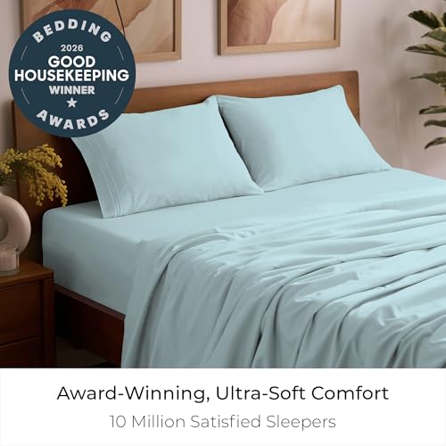 Image of Mellanni Queen Sheets Set - 4 PC Iconic Collection Bedding - Hotel Luxury, Extra Soft, Cooling Bed Sheets - Wrinkle, Fade, Stain Resistant (Queen, Aqua)