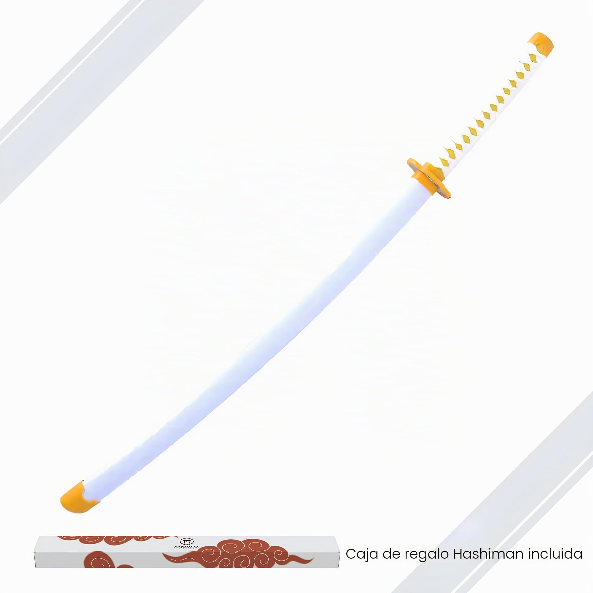 Accesorio de Cosplay de Madera con Soporte y Cinturón – Prop Decorativo Estilo Anime para Disfraces Adultos y Niños 103 cm (Agatsuma Zenitsu)
