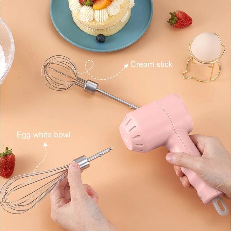 multi-functional wireless electric food mixer: 3-speed handheld blender for baking and cooking