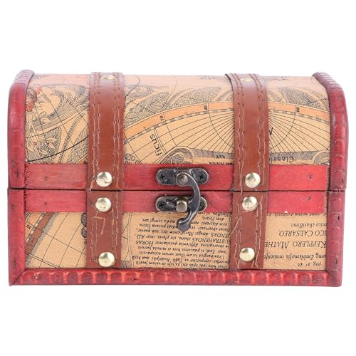 Lurrose ヴィンテージ調木製収納ボックス ジュエリーケース 小物収納用 耐久性のある木素材 アクセサリー整理向け家用コンテナ