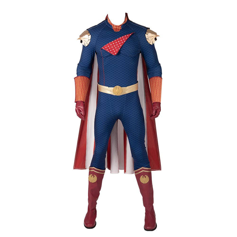 MZXDYHomelander Cosplay Costume, Anti-Hero Role Play Jumpsuit Superhero Outfits(XL, Full Set without Boots)