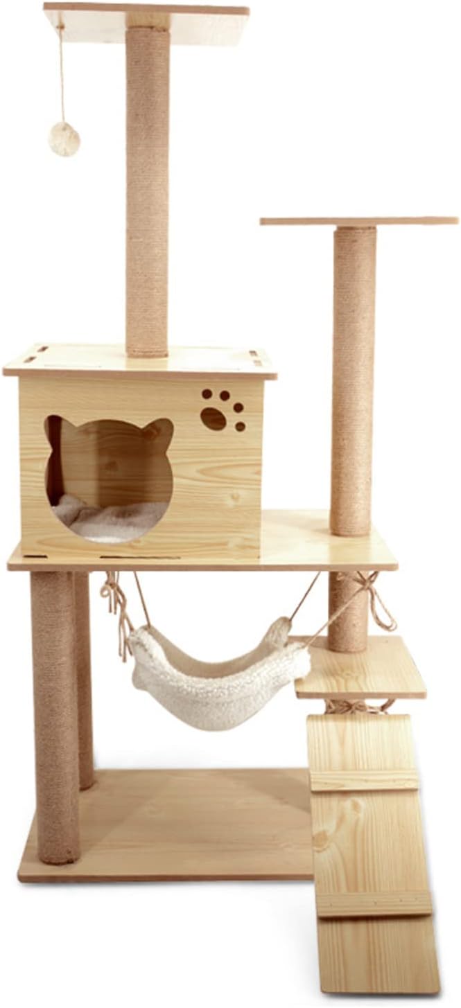 Floofi Modern Cat Tree, Wood Cat Tree, Floor to Ceiling Cat Tree, Unique Cat Tree, Modern Cat