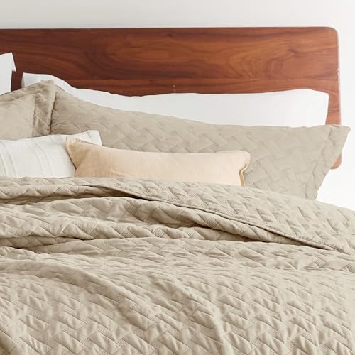 Image of Bedsure Quilts Twin Size - Lightweight Bedspreads Twin Size with Basket Weave Pattern, Soft Quilt Bedding Set, Hazel Comforter Set Coverlet for All Seasons with 1 Pillow Sham (68 inch x 86 inch)